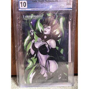 2021 Lady Death: Fantasies #1 - Signed Pulido PGX 10 Variant Cover #144/150 +Coa